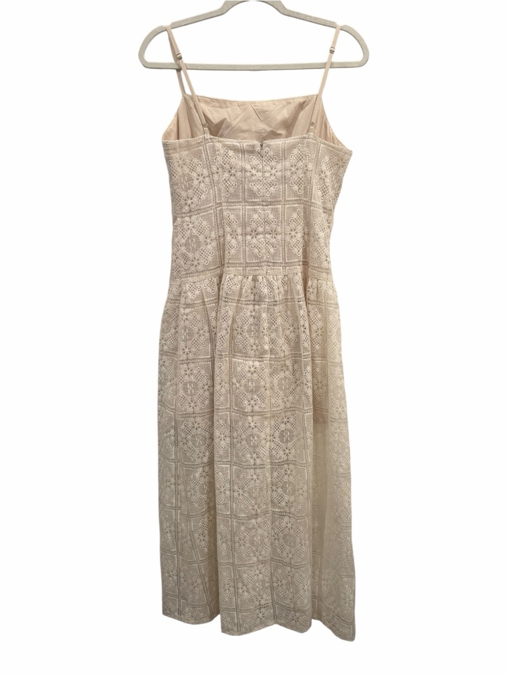 Avec Les Filles Embroidered Lace Midi Dress Natural Ivory Size 6 NWT Cottagecore - Picture 4 of 10